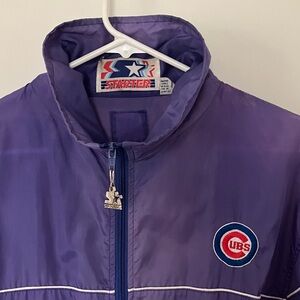 Vintage Starter Purple Chicago Cubs Windbreaker